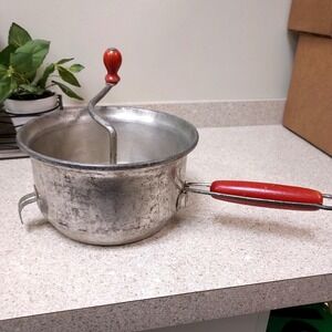 Vintage Foley Food Mill Masher With Red Wood Handles